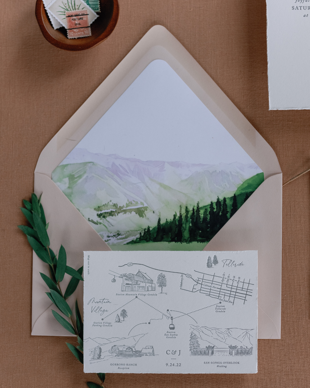 The Art of Creating Luxury Mountain Wedding Stationery