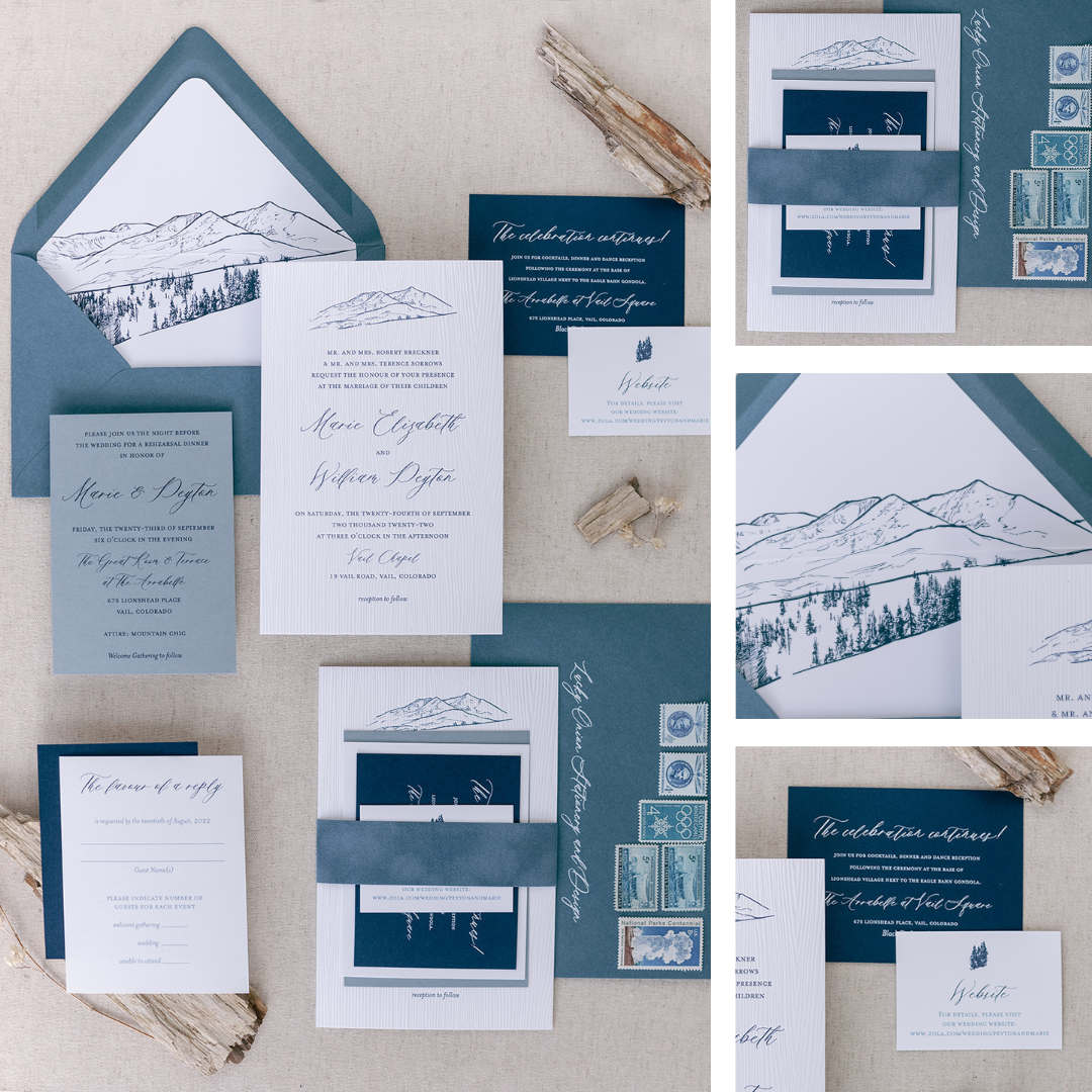 A Guide To Colorado Mountain Wedding Invitations